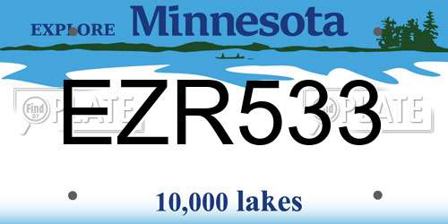 EZR533 Minnesota License Plate