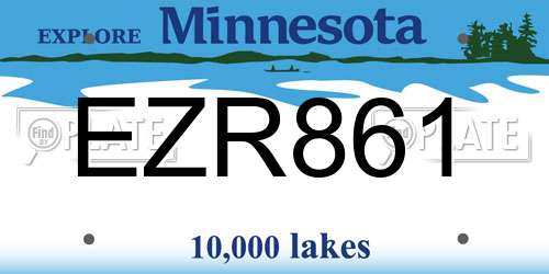EZR861 Minnesota License Plate