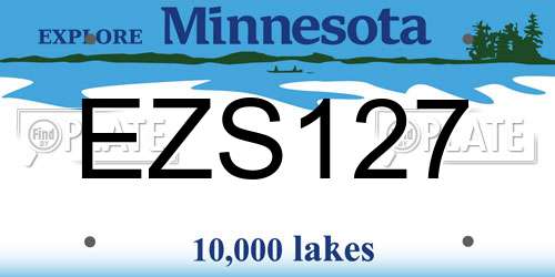 EZS127 Minnesota License Plate