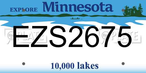 EZS2675 Minnesota License Plate
