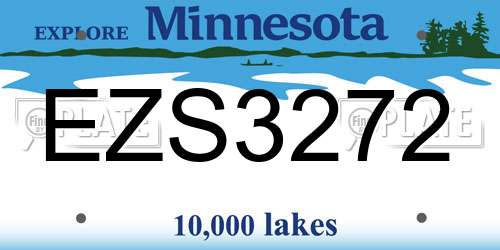 EZS3272 Minnesota License Plate