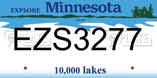 EZS3277 Minnesota License Plate
