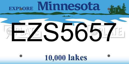 EZS5657 Minnesota License Plate