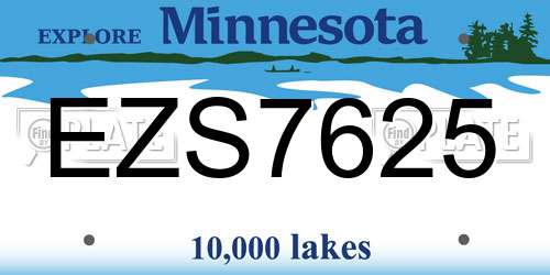 EZS7625 Minnesota License Plate