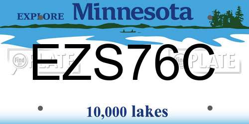 EZS76C Minnesota License Plate