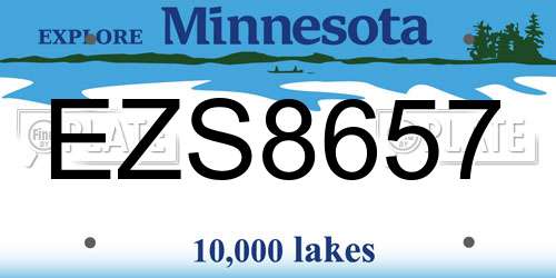 EZS8657 Minnesota License Plate