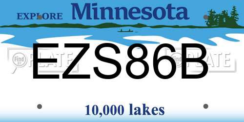 EZS86B Minnesota License Plate