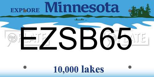 EZSB65 Minnesota License Plate