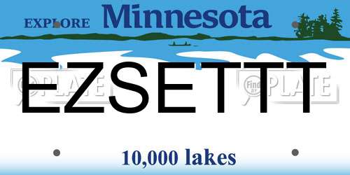 EZSETTT Minnesota License Plate