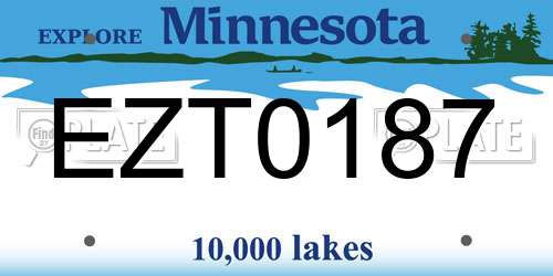 EZT0187 Minnesota License Plate