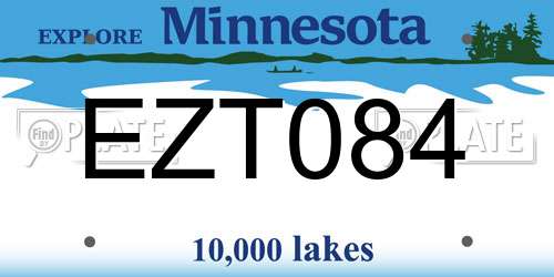 EZT084 Minnesota License Plate