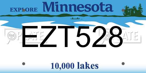 EZT528 Minnesota License Plate
