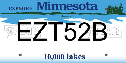 EZT52B Minnesota License Plate
