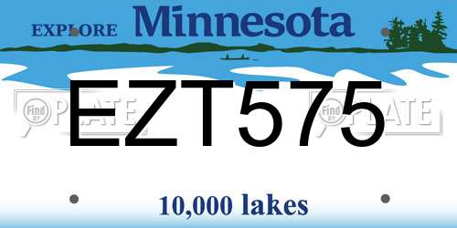 EZT575 Minnesota License Plate