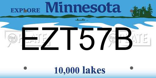 EZT57B Minnesota License Plate