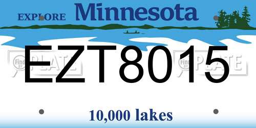 EZT8015 Minnesota License Plate