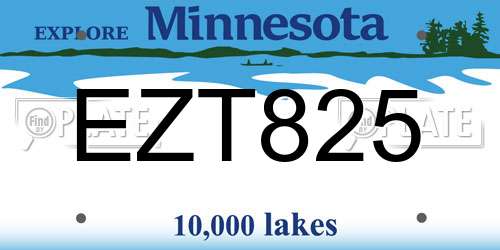 EZT825 Minnesota License Plate