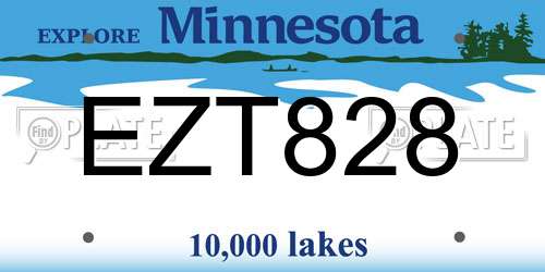 EZT828 Minnesota License Plate