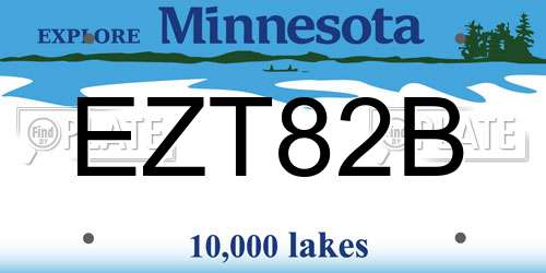 EZT82B Minnesota License Plate