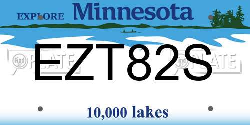 EZT82S Minnesota License Plate