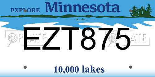 EZT875 Minnesota License Plate