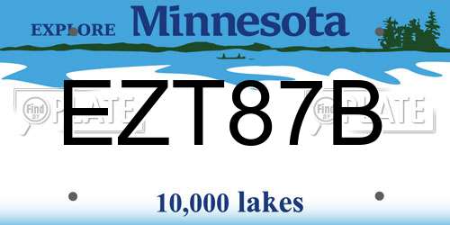 EZT87B Minnesota License Plate