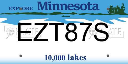 EZT87S Minnesota License Plate