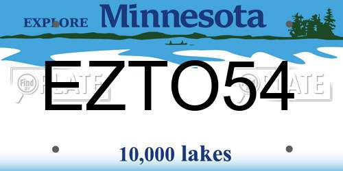 EZTO54 Minnesota License Plate