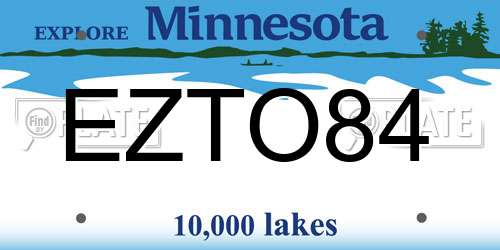 EZTO84 Minnesota License Plate