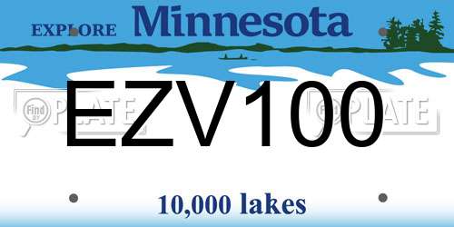 EZV100 Minnesota License Plate