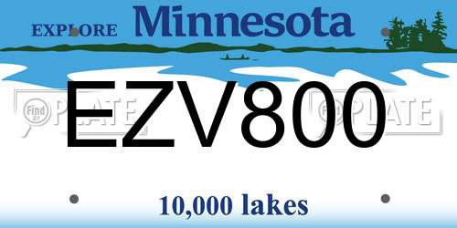 EZV800 Minnesota License Plate