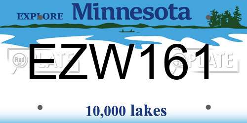 EZW161 Minnesota License Plate