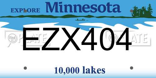 EZX404 Minnesota License Plate