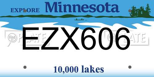 EZX606 Minnesota License Plate