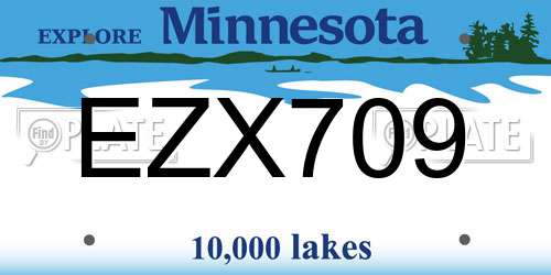 EZX709 Minnesota License Plate