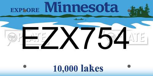EZX754 Minnesota License Plate