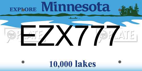 EZX777 Minnesota License Plate