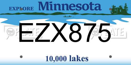 EZX875 Minnesota License Plate