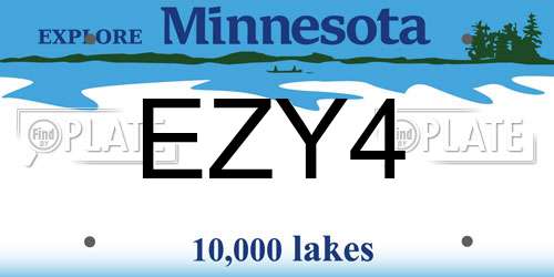EZY4 Minnesota License Plate
