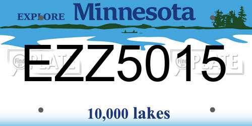 EZZ5015 Minnesota License Plate
