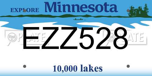 EZZ528 Minnesota License Plate