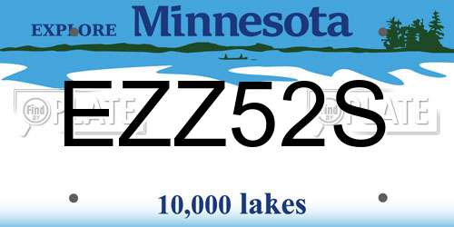 EZZ52S Minnesota License Plate