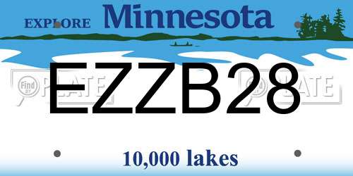 EZZB28 Minnesota License Plate