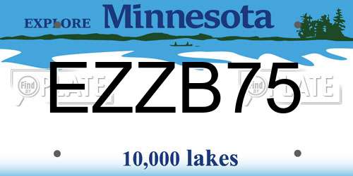 EZZB75 Minnesota License Plate