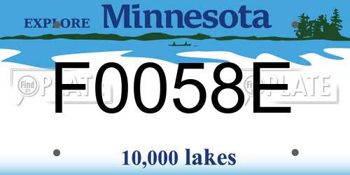 F0058E Minnesota License Plate