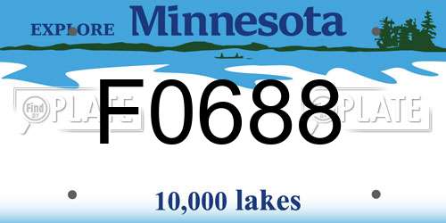 F0688 Minnesota License Plate