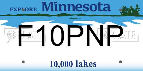 F10PNP Minnesota License Plate