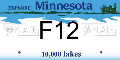 F12 Minnesota License Plate