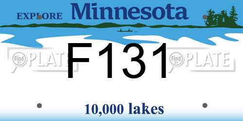 F131 Minnesota License Plate