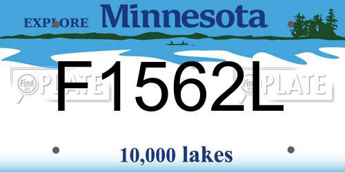F1562L Minnesota License Plate